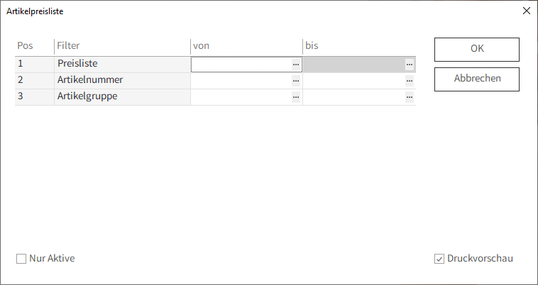 artikelpreisliste