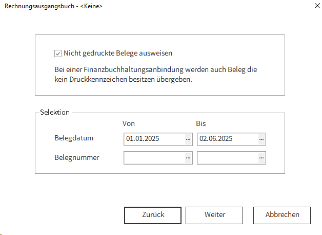 Auftragsabwicklung_Rechnungsausgangsbuch_Selektion