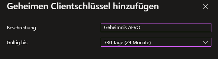 AEVO_Mailclient_Office365_GeheimnisHinzufügen