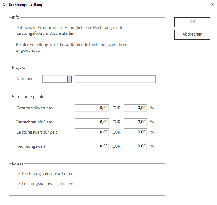 nkrechnungserstellung